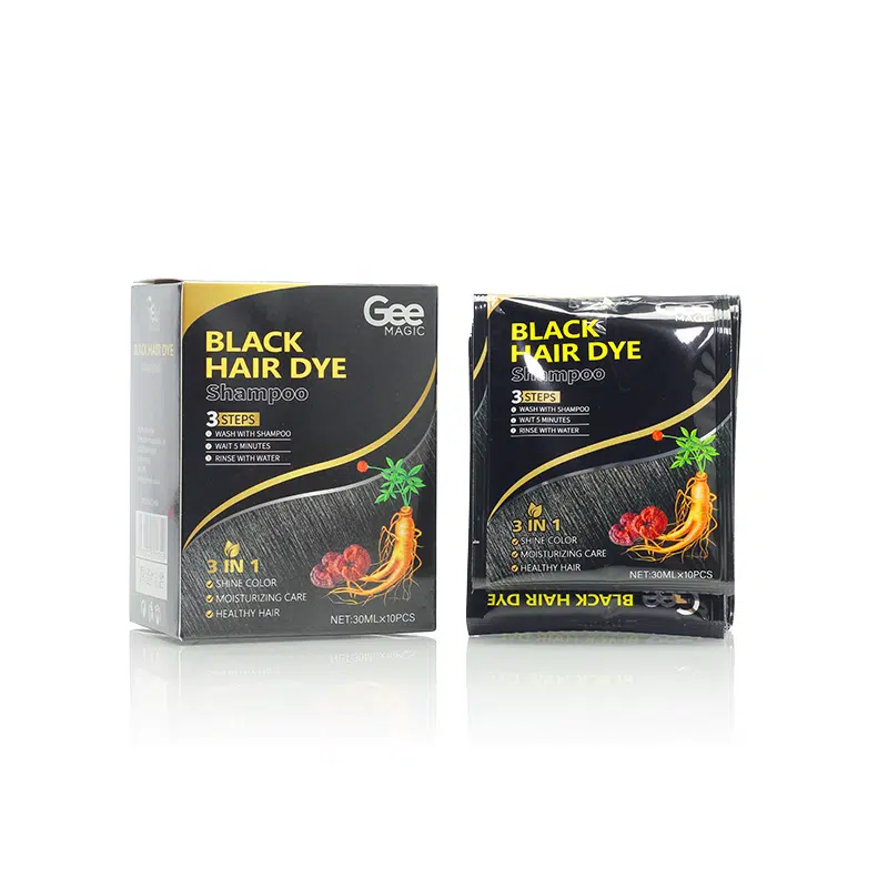 3-in-1 Herbal Hair Dye Shampoo, Black, 10 Pieces x 30ml – Bescentful
